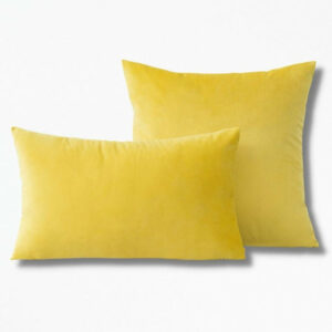 Housse de Coussin en Velours Jaune CitronSuede